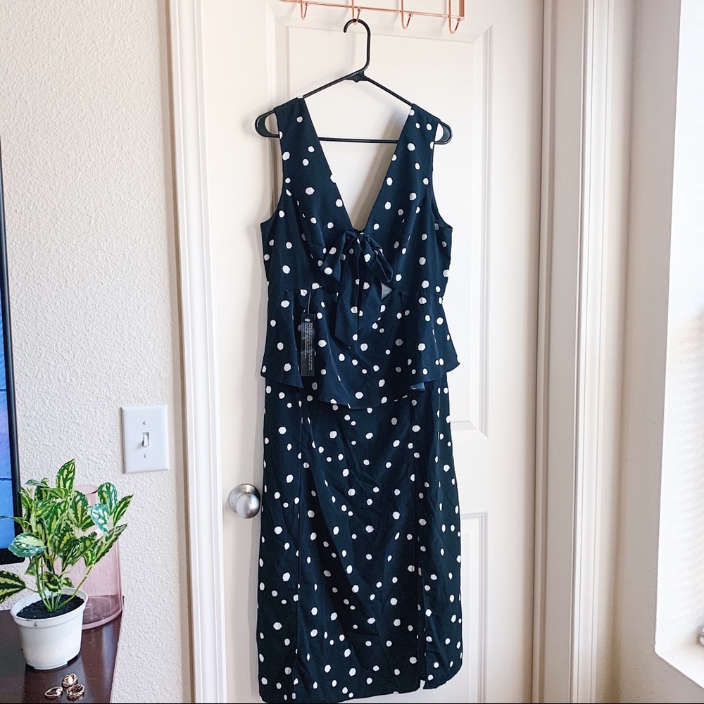 Topshop Polka Dot Midi Dress